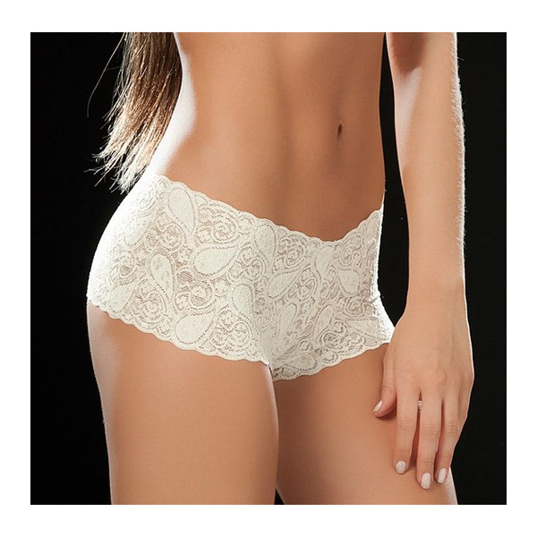 Boyshort en dentelle 90' White - MAL90WHT