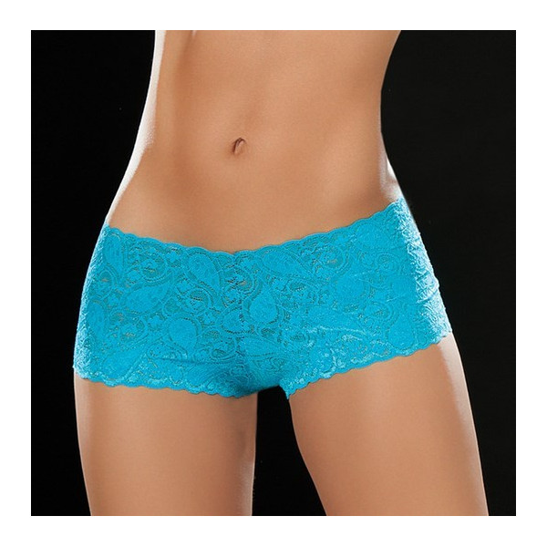 "Boyshort en dentelle des années 90, turquoise." - MAL90TUR