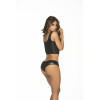 Top court noir à larges bretelles, aspect déchiré "Slashed Wet  Black" - MAL9025WBK