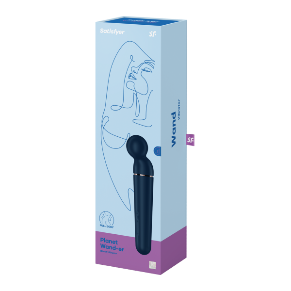 Vibromasseur wand bleu USB 60 vibrations Planet Wand-er Satisfyer - CC597845