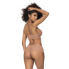 Ensemble 2 pièces en dentelle, top à bretelles et shorty couleur taupe - MAL206TAUP