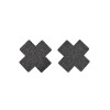 Paire de cache tétons adhésifs croix pailletée noir - NP-1048BLK