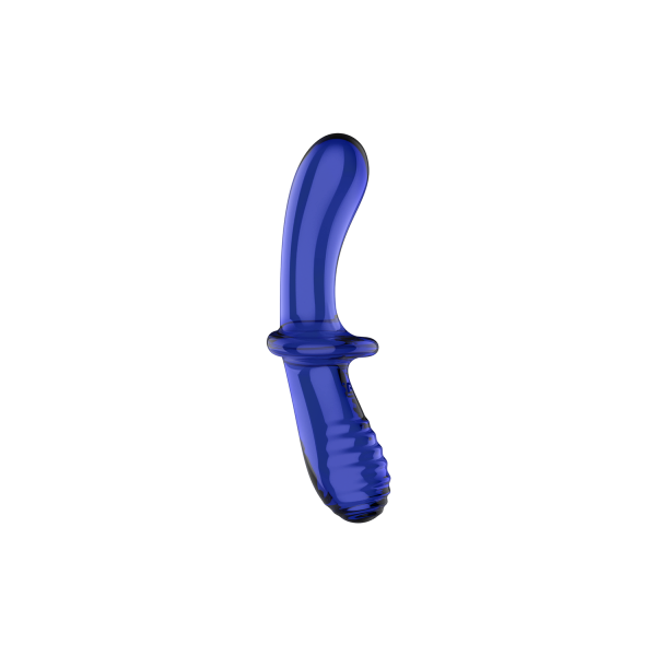 Gode en verre borosilicaté massif bleu Double Crystal Satisfyer - CC597828