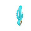 Vibromasseur Rabbit Bleu avec Chapelet Vibrant - Triple Stimulation
