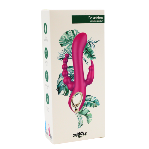 Vibromasseur Rabbit Bleu avec Chapelet Vibrant - Triple Stimulation
