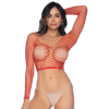 2 en 1 Top ou pantalon en résille rouge - MAL1120RED