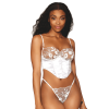 Bustier blanc avec armatures, en satin et dentelle florale - DG13262WHT