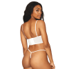 Bustier blanc avec armatures, en satin et dentelle florale - DG13262WHT
