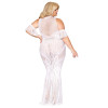 Robe bodystocking, grande taille, en résille t dentelle blanche - DG0490XWHT