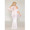 Robe bodystocking, grande taille, en résille t dentelle blanche - DG0490XWHT
