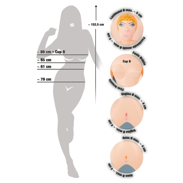 Poupée gonflable 3 orifices couleur chair - R514101