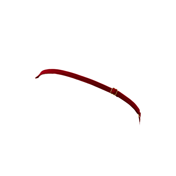 String rouge avec bijou perle  strass dorés - PA06MRED