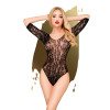Body noir en dentelle florale 'Midnight Visit' - Collection Penthouse