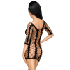 Robe Noire Bedtime Surprise – Résille & Bandes Opaques