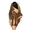 Robe Noire Bedtime Surprise – Résille & Bandes Opaques