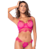 Ensemble 2 pièces en dentelle à cils rose - MAL8920LPNK