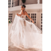 Ensemble 4 pièces blanc, bustier, string et 2 jarretières - MAL8933WHT