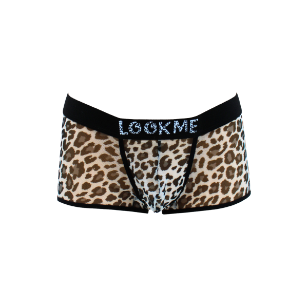 Boxer en résille imprimé léopard gris - LM2501-67GREY