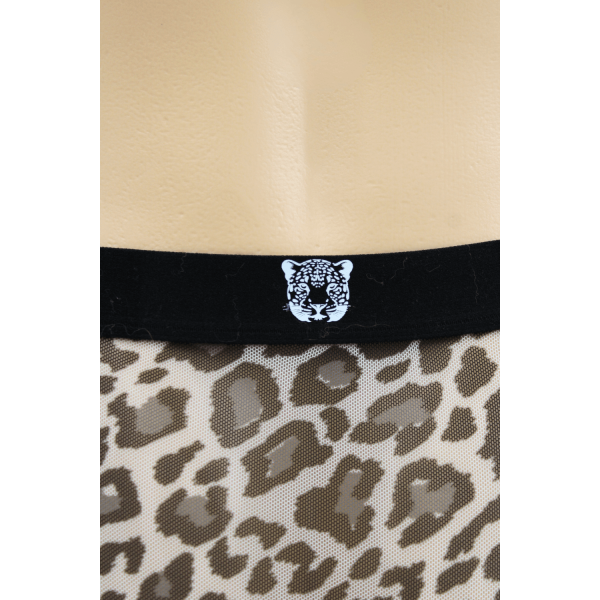 Boxer en résille imprimé léopard gris - LM2501-67GREY