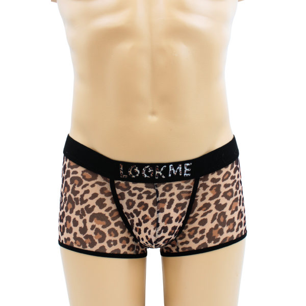 Boxer en résille imprimé léopard - LM2501-67LEO
