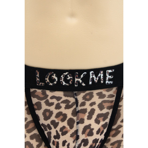 Boxer en résille imprimé léopard - LM2501-67LEO