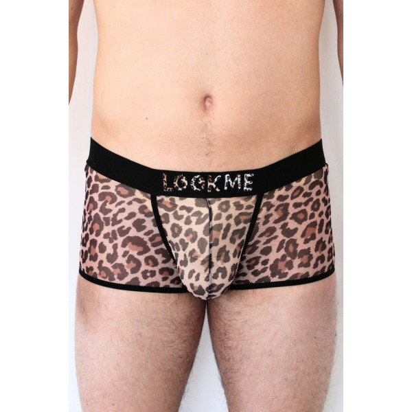 Boxer en résille imprimé léopard - LM2501-67LEO