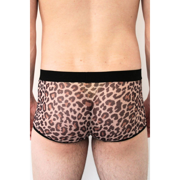 Boxer en résille imprimé léopard - LM2501-67LEO