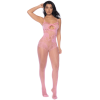 Combinaison en résille rose ajourée - MAL1130BGPK