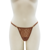 String taupe en dentelle avec bijou cœur doré - PA02MBRW