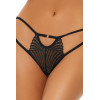 Culotte noire fantaisie ouverte à l'entrejambe - REN1173-BLK
