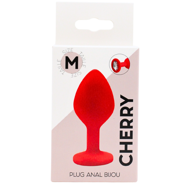 Plug rouge bijou cristal Medium CHERRY - RY-068CRED