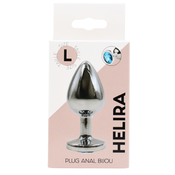 Plug Anal Large Aluminium avec Bijou Bleu
