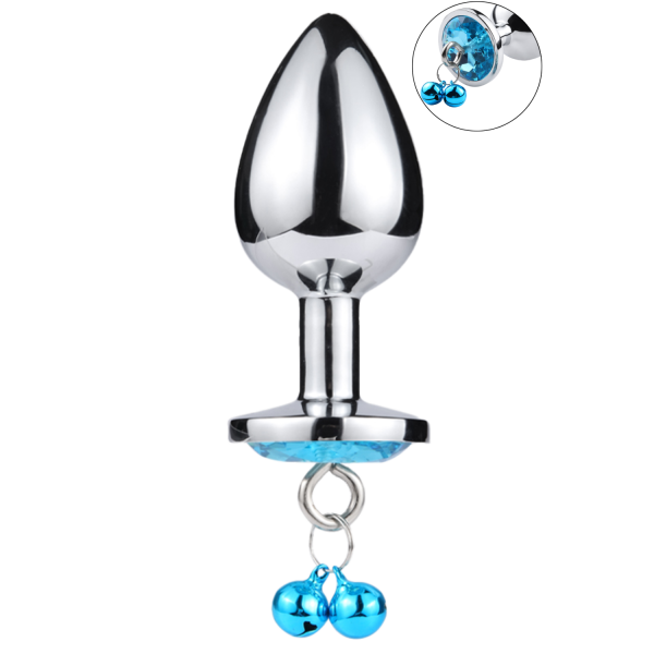 "Bijou en aluminium bleu avec clochettes - Taille M" -  RY-002-A-ZB