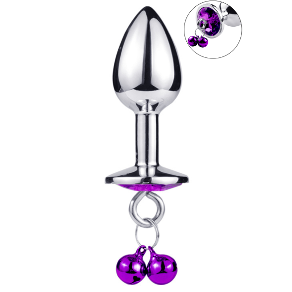 Plug Bijou Aluminium Violet avec Clochettes – Taille S