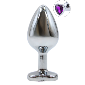 Plug bijou en aluminium bijou cœur violet Medium