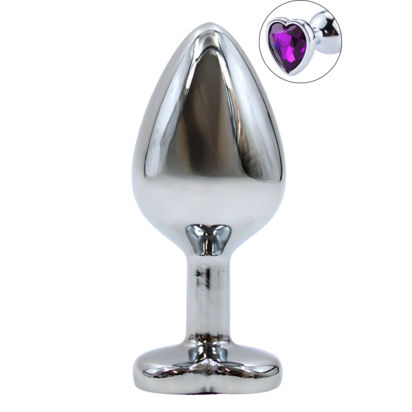 Plug bijou en aluminium bijou cœur violet Medium