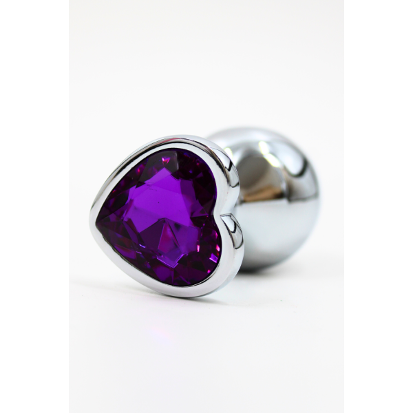 Plug bijou en aluminium bijou cœur violet Medium