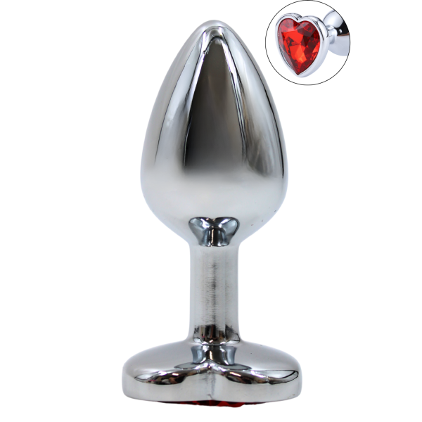 Ravivez la passion : Plug Bijou Cœur en Aluminium Rouge - Taille Small