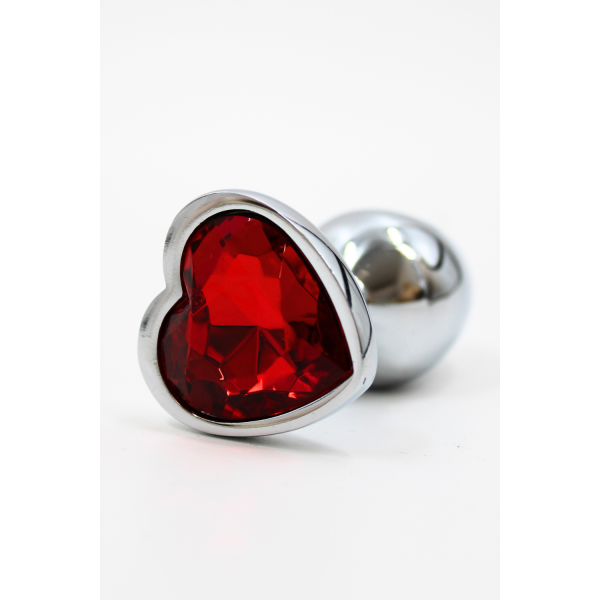 Ravivez la passion : Plug Bijou Cœur en Aluminium Rouge - Taille Small
