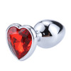 Ravivez la passion : Plug Bijou Cœur en Aluminium Rouge - Taille Small