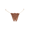 String en dentelle taupe ouvert avec chaînes dorées - PA01MTAUPE