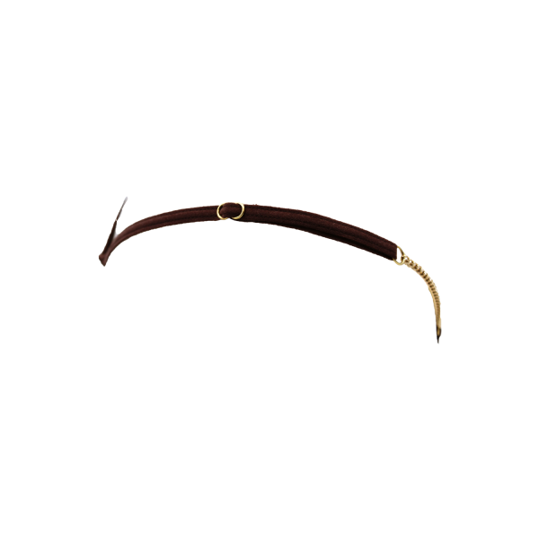 String en dentelle marron ouvert avec chaînes dorées - PA01MBRW