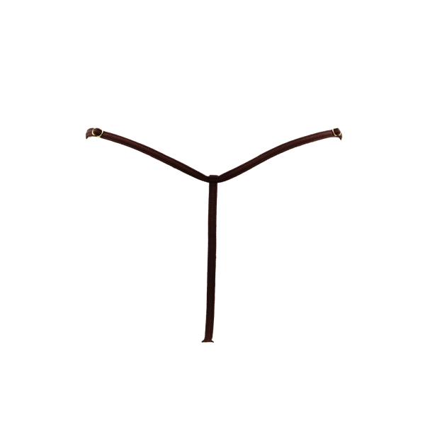 String en dentelle marron ouvert avec chaînes dorées - PA01MBRW