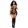Combinaison grande taille en résille noire - MAL1105XBLK