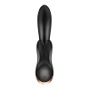 Vibromasseur rabbit noir double stimulation clitoris Double Flex Satisfyer - CC597809