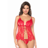 Babydoll Mapalé espiègle avec string à nouer - MAL7621RED