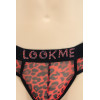 String en résille imprimé léopard rouge - LM2501-57RED