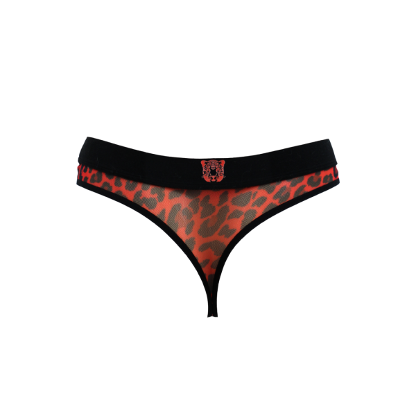 String en résille imprimé léopard rouge - LM2501-57RED