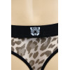 String en résille imprimé léopard gris - LM2501-57GREY