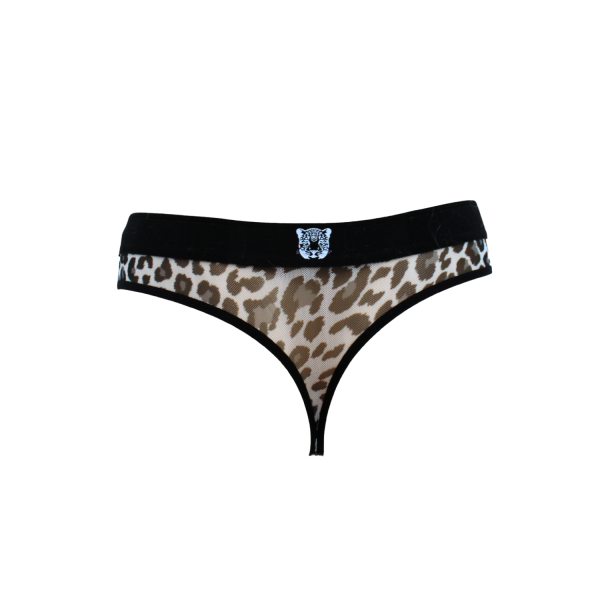 String en résille imprimé léopard gris - LM2501-57GREY